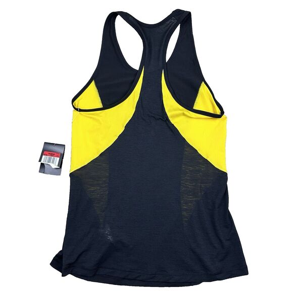 Nike Pro Womens LIVESTRONG Tank Top Black Yellow Racerback Sze L New Bold Sporty - Picture 2 of 10